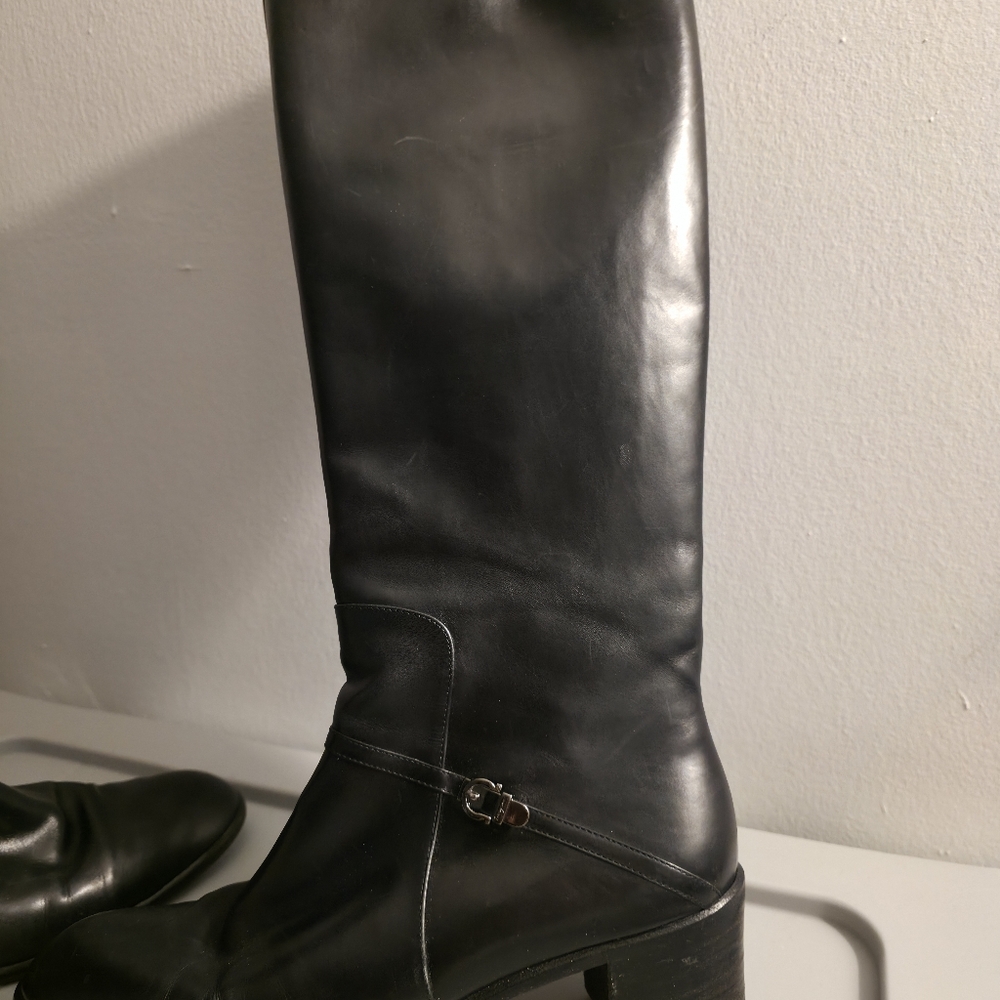 Salvatore Ferragamo Black Over the Knee Boots - Picture 6 of 6